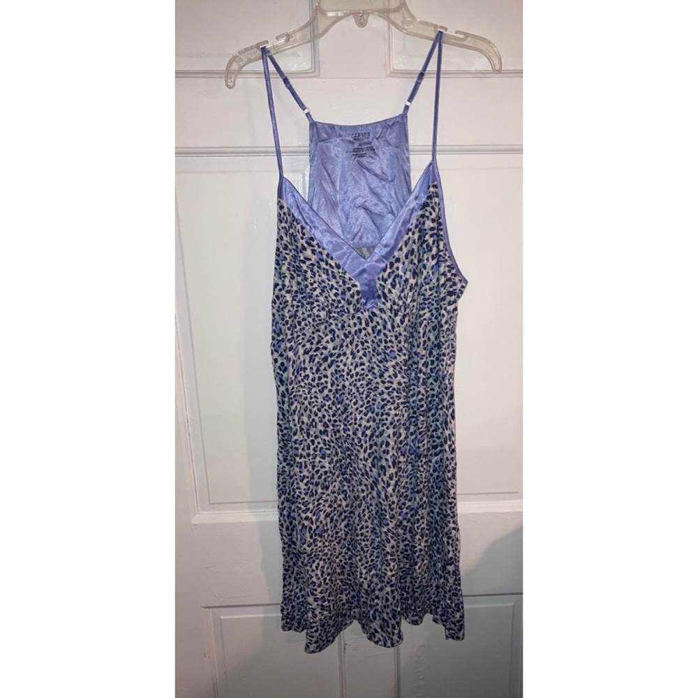 Alfani Intimates Blue Leopard Cheetah Print Nightgown XL